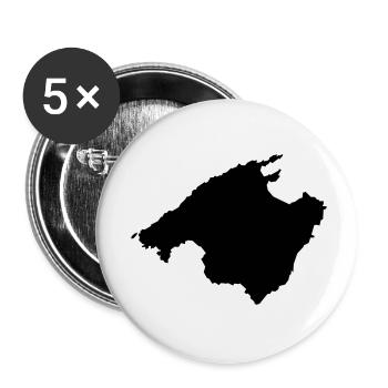 Mallorca (Umriss / Silhouette) - Buttons klein 25 mm (5er Pack) - Weiß - Vorne