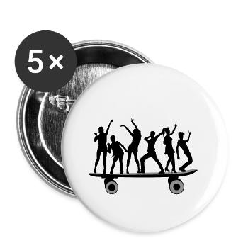Party Boarding - Buttons klein 25 mm (5er Pack) - Weiß - Vorne