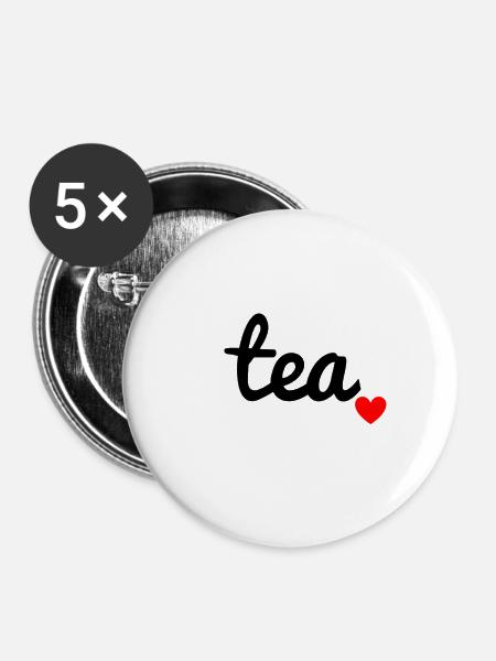 Tea - Buttons klein 25 mm (5er Pack) - Weiß