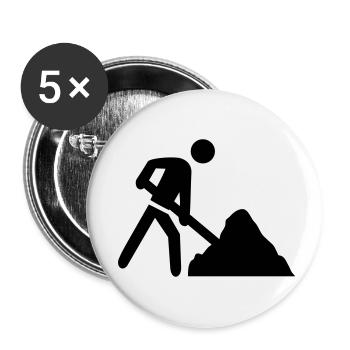 baustelle icon - Buttons klein 25 mm (5er Pack) - Weiß - Vorne