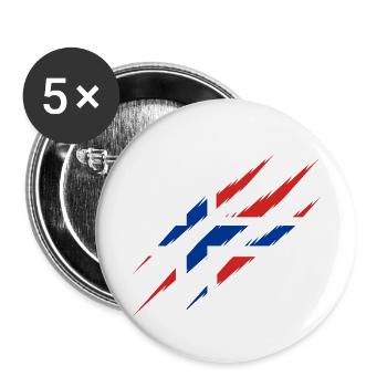 Norwegen Flagge Kratzer Klauen Oslo EU Europa Odin - Buttons klein 25 mm (5er Pack) - Weiß - Vorne