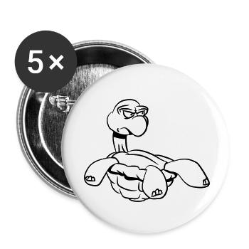 schildkröte lustig süss kinder - Buttons klein 25 mm (5er Pack) - Weiß - Vorne