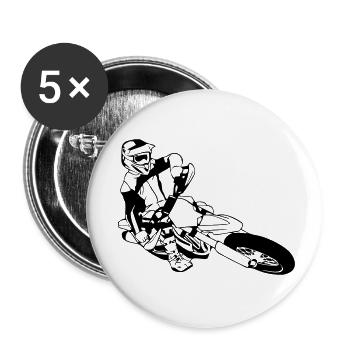 Supermoto Racing - Supermotard - Lot de 5 petits badges (25 mm) - blanc - Devant