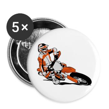 Supermoto Racing - Supermotard - Lot de 5 petits badges (25 mm) - blanc - Devant