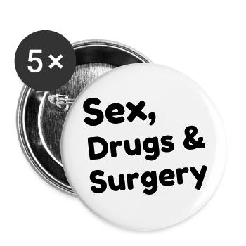 Doctor Arzt Surgeon Chirurg Surgery Chirurgie - Buttons small 1''/25 mm (5-pack) - white - Front