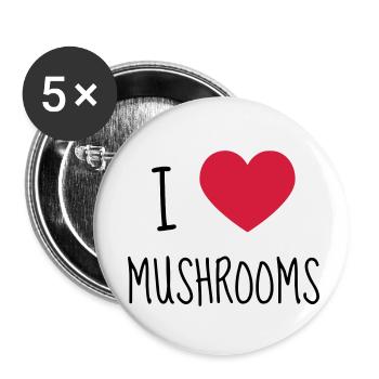 Mushroom / Champignon / Pilz / Picking - Buttons small 1''/25 mm (5-pack) - white - Front