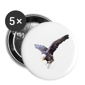 Idée cadeau Aigle à tête blanche volante Adler photo - Lot de 5 petits badges (25 mm) - blanc - Devant