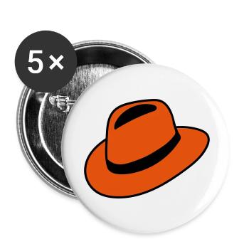 Hut - Buttons klein 25 mm (5er Pack) - Weiß - Vorne