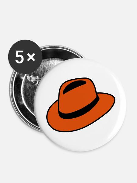 Hut - Buttons klein 25 mm (5er Pack) - Weiß