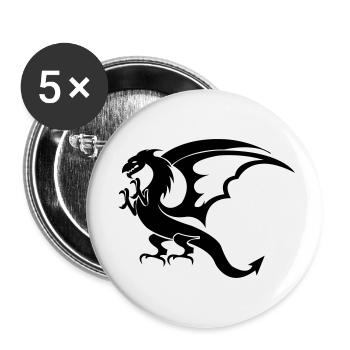 dragon - Buttons small 1''/25 mm (5-pack) - white - Front