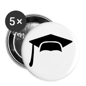 Hat diploma icon 7062 - Buttons small 1''/25 mm (5-pack) - white - Front