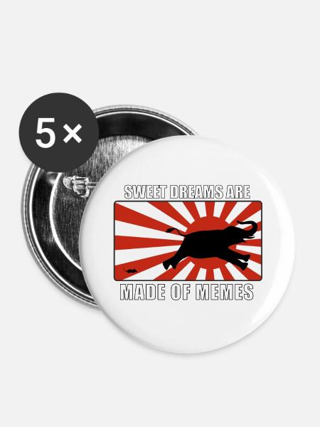 Memes - Buttons klein 25 mm (5er Pack) - Weiß