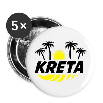kreta_02 - Buttons klein 25 mm (5er Pack) - Weiß - Vorne