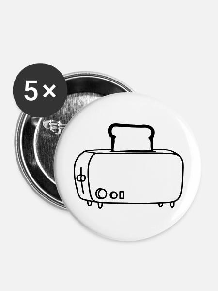cool cartoon toaster - Buttons klein 25 mm (5er Pack) - Weiß