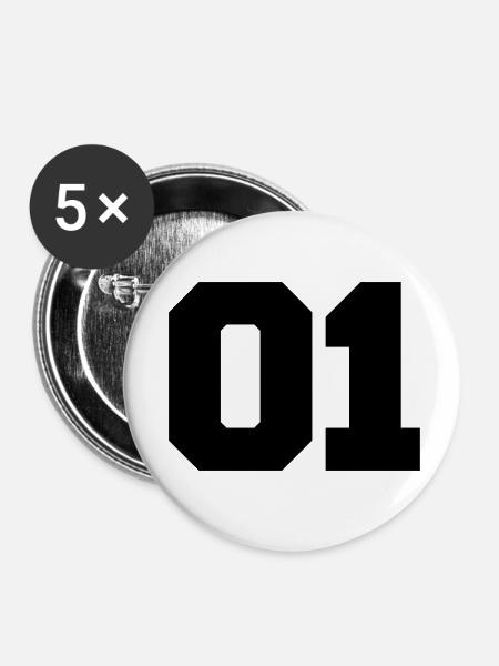 01 - Buttons klein 25 mm (5er Pack) - Weiß