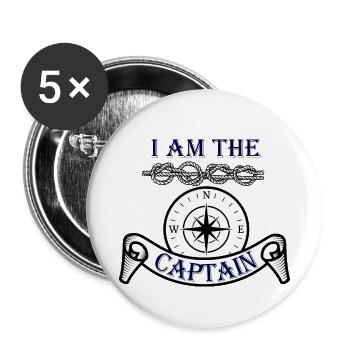 Captain - Buttons klein 25 mm (5er Pack) - Weiß - Vorne