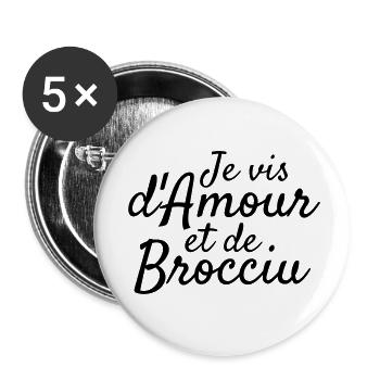 Corse / Corsica / Maure / Corso / Bastia - Buttons small 1''/25 mm (5-pack) - white - Front