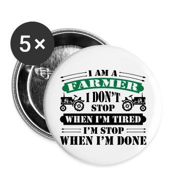 I Am A Farmer - Lot de 5 petits badges (25 mm) - blanc - Devant