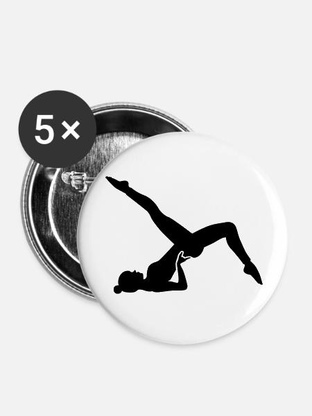 pilates - Buttons klein 25 mm (5er Pack) - Weiß