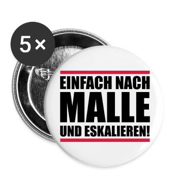 malle einfach eskalieren - Buttons klein 25 mm (5er Pack) - Weiß - Vorne