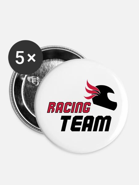racing_team_02 - Buttons klein 25 mm (5er Pack) - Weiß