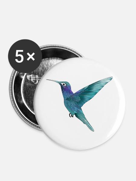 KOLIBRI - Buttons klein 25 mm (5er Pack) - Weiß