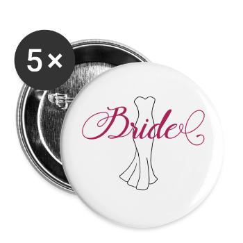 Team Bride Dress 1 - Buttons small 1''/25 mm (5-pack) - white - Front