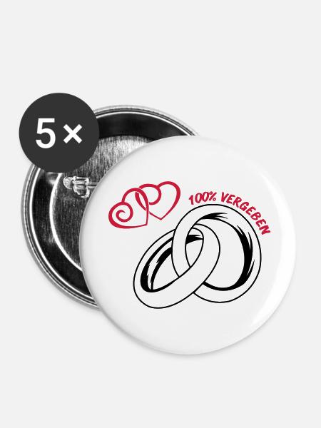 100_vergeben_eheringe_02 - Buttons klein 25 mm (5er Pack) - Weiß