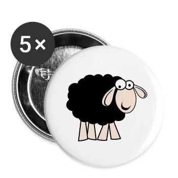 Mouton noir - Lot de 5 petits badges (25 mm) - blanc - Devant