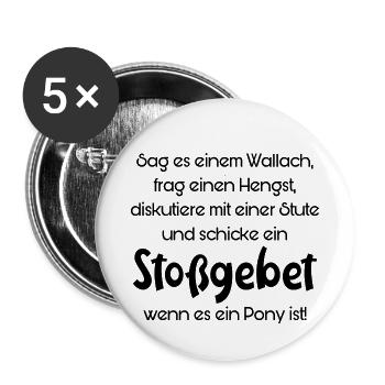 pony stossgebet - Buttons klein 25 mm (5er Pack) - Weiß - Vorne