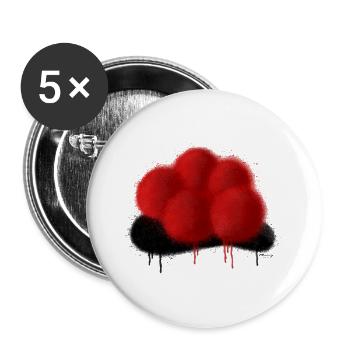 Bollenhut Schwarzwald Tracht - Buttons klein 25 mm (5er Pack) - Weiß - Vorne