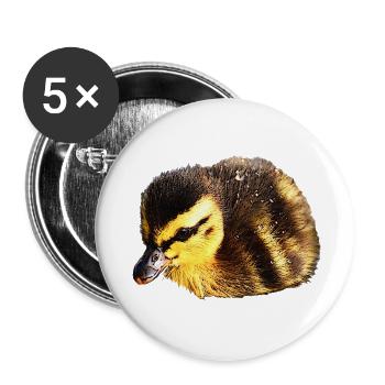 Ducks chicks, birds, baby animals - Buttons small 1''/25 mm (5-pack) - white - Front