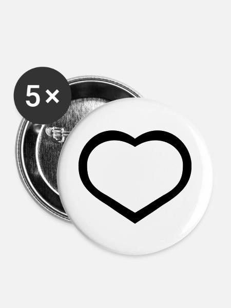 LEERER ANPASSBARER NAME - Buttons klein 25 mm (5er Pack) - Weiß