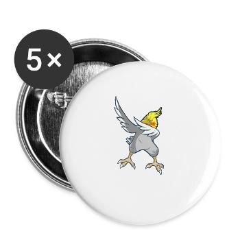 Calopsitte oiseau oiseau danseur musique perroquet - Lot de 5 petits badges (25 mm) - blanc - Devant