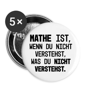 Mathe Verständnis Hä - Buttons klein 25 mm (5er Pack) - Weiß - Vorne