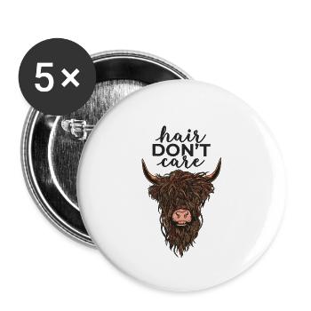 Highlander Hair don’t care - Buttons small 1''/25 mm (5-pack) - white - Front