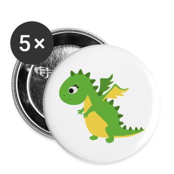 Dragon - Buttons small 1''/25 mm (5-pack) - white - Front