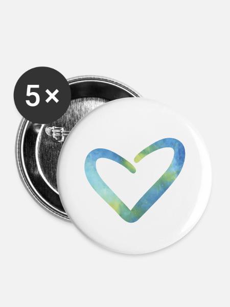 Liebe in der Liebe - Buttons klein 25 mm (5er Pack) - Weiß