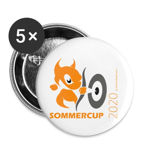Sommercup orange Schrift - Buttons klein 25 mm (5er Pack)