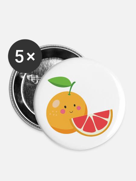 grapefruit - Buttons klein 25 mm (5er Pack) - Weiß