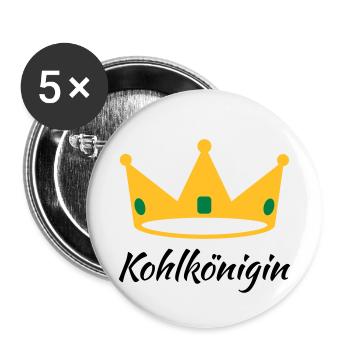 Kohlkönigin Grünkohl Kohlfahrt - Buttons klein 25 mm (5er Pack) - Weiß - Vorne