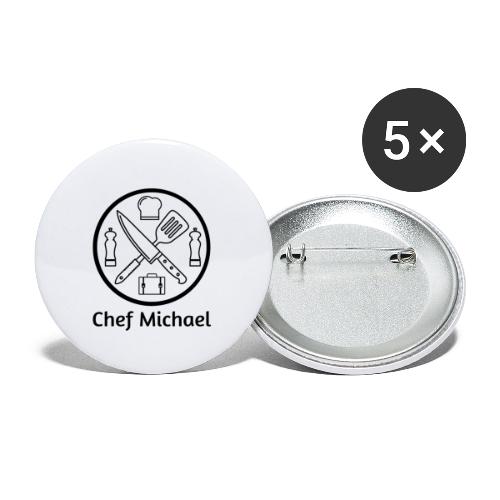 Chef Michael Team Schwarz 1 - Buttons klein 25 mm (5er Pack)