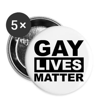Gay lives matter - Lot de 5 petits badges (25 mm) - blanc - Devant