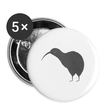 Süßer neuseeländischer Kiwi Vogel - Buttons klein 25 mm (5er Pack) - Weiß - Vorne