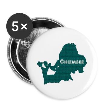 Chiemsee Silhouette - Lot de 5 petits badges (25 mm) - blanc - Devant