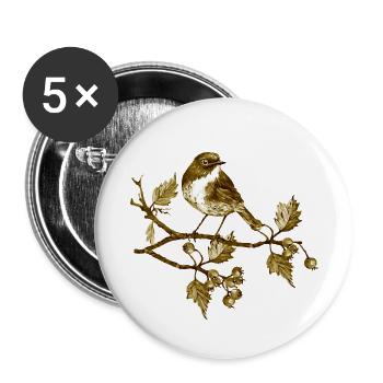 Bird - Buttons small 1''/25 mm (5-pack) - white - Front