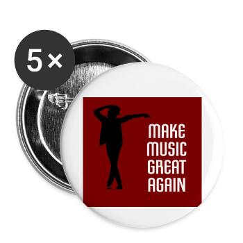 Make Music Great Again - Lot de 5 petits badges (25 mm) - blanc - Devant