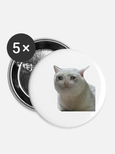 Meme Katze - Buttons klein 25 mm (5er Pack) - Weiß