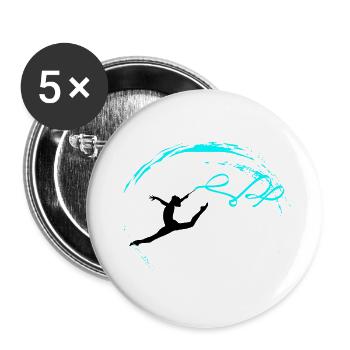 Gymnastics rythmiques - Lot de 5 petits badges (25 mm) - blanc - Devant