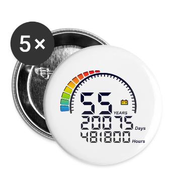 55 Jahre Jubiläum Thekentage Stunden - Buttons klein 25 mm (5er Pack) - Weiß - Vorne